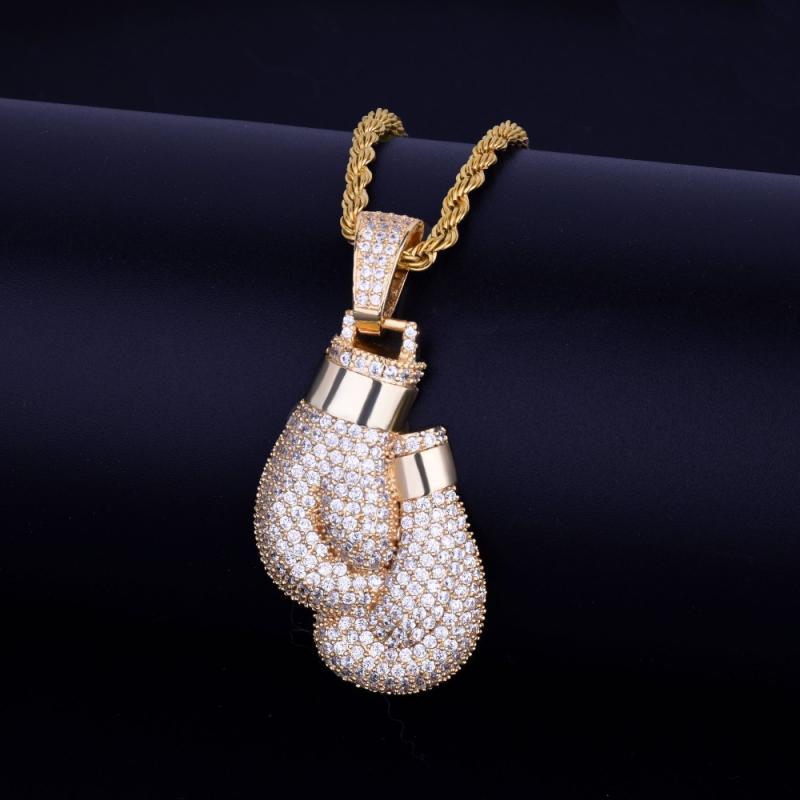 Boxing Glove Set - Hip Hop Bling buzlu kübik zirkon