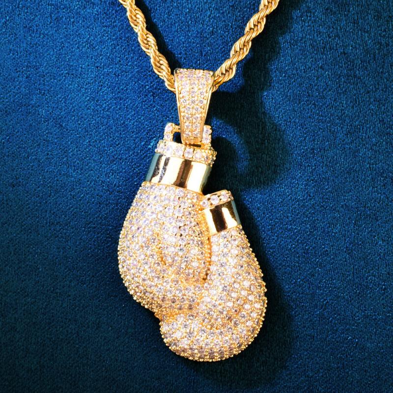 Hip Hop Bling buzlu kübik zirk - Boxing Glove Set incelemesi ve fiyatı